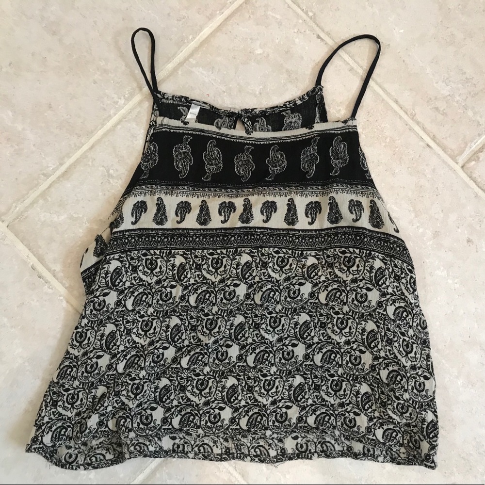 Mono B Black & Cream Patterned Tank Top